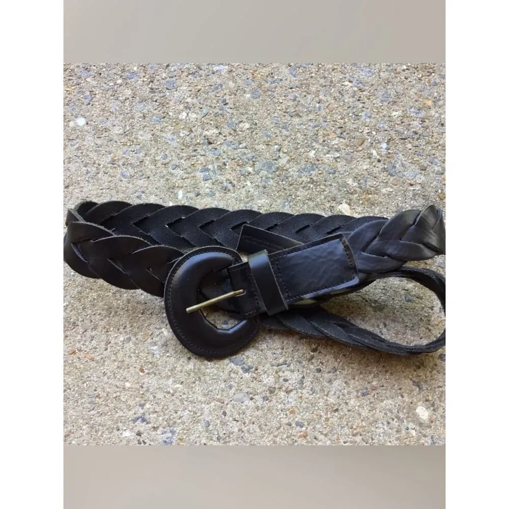 Summum Cow Leather Black Braided Belt